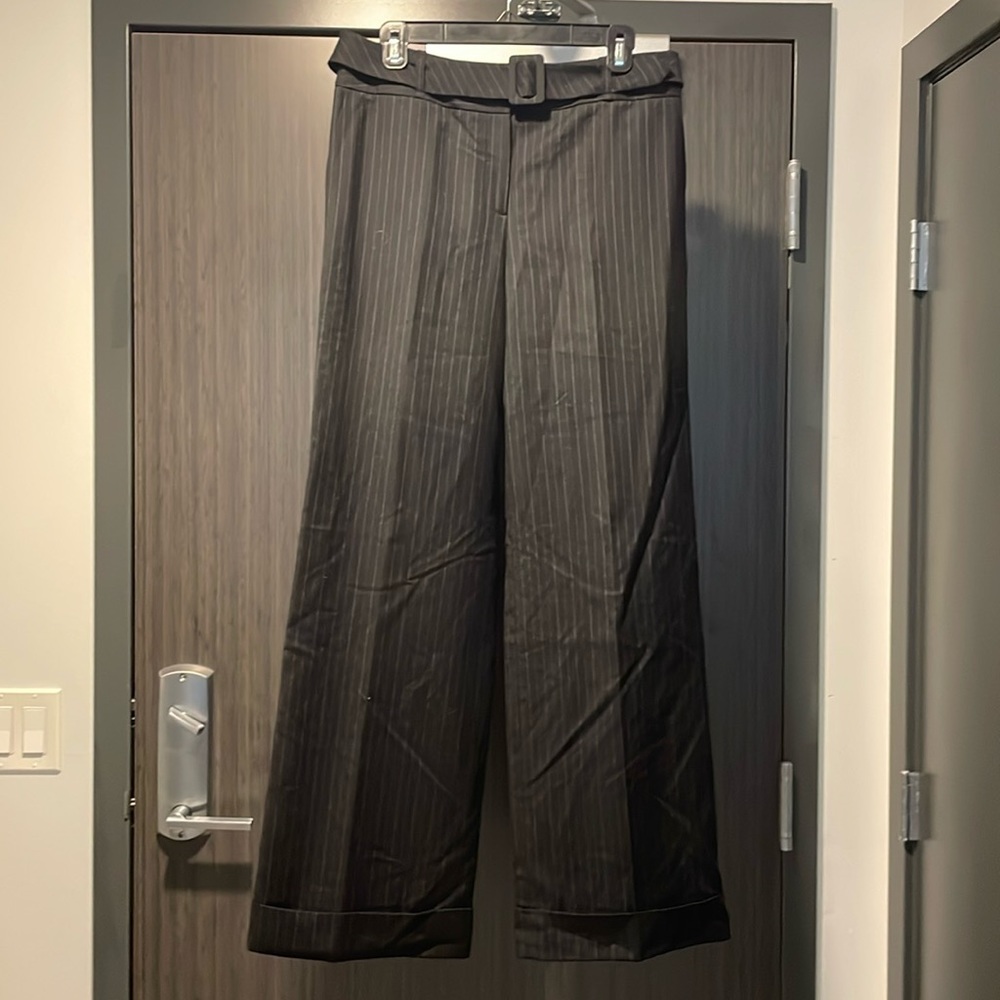 Talbots Wide Leg Pinstripe Trousers